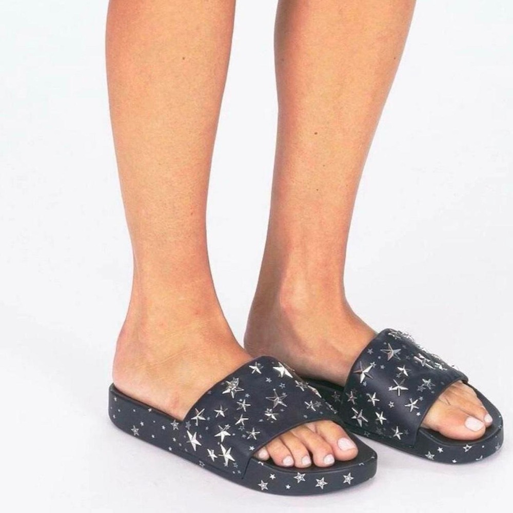 Tory Burch Black Star Slide Sandals Size 8 - Picture 7 of 7
